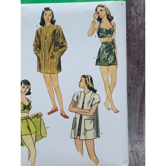 Simplicity Misses 1940's Bikini Top Skirt Coat Sewing Pattern sz 12-20 S8932 - u - Picture 3 of 10